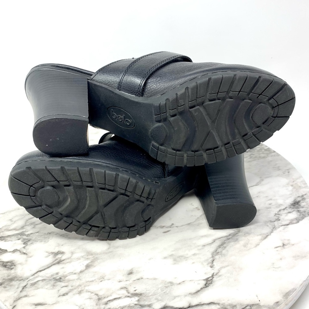 Bolo by Born Buckle Leather Chunky Comfort Clog Mules 9   Classic Bohemian Comfy - Picture 8 of 16